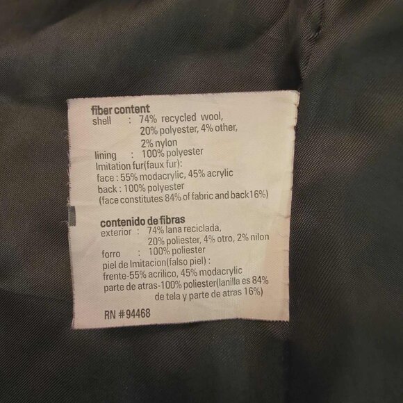 DONNYBROOK WOOL BLEND LONG COAT FAUX FUR HOOD SLEEVES WOMEN'S SIZE 18 - Picture 9 of 10